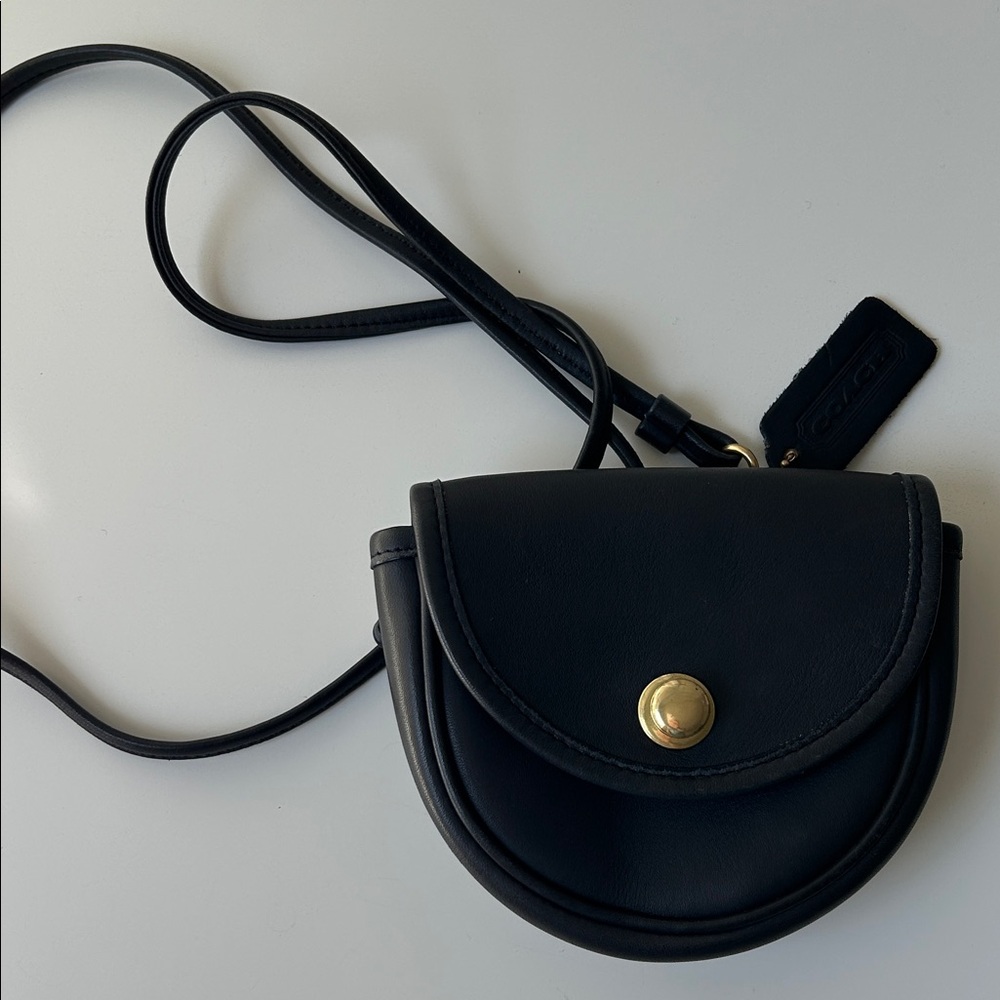 Vintage Coach Mini Black Leather Crossbody/Belt Bag